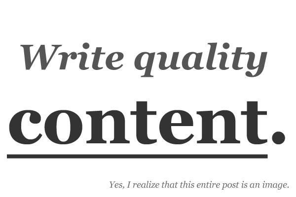 Write Quality content