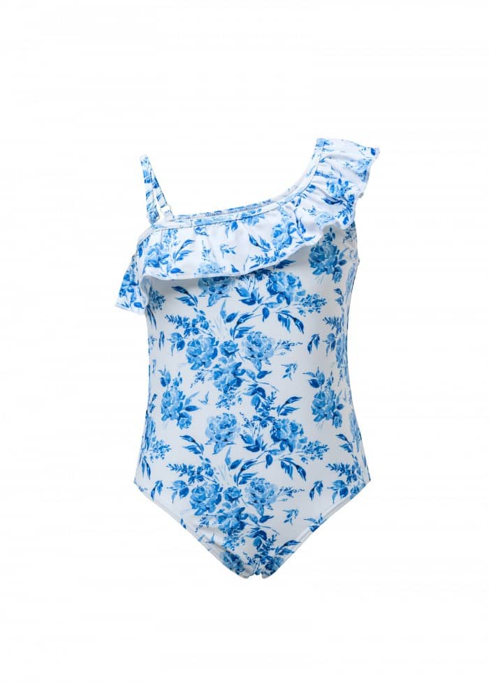 Cottage Floral One Shoulder Frill Swimsuit