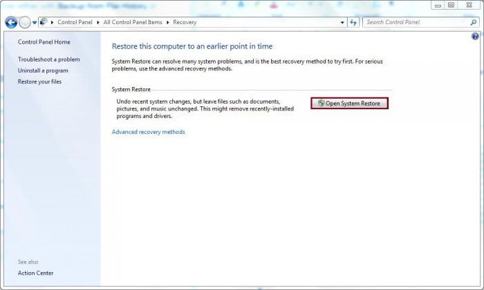 Open System Restore