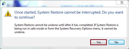 start the restore process