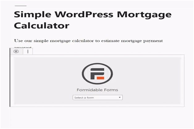 Simple WordPress Mortgage Calculator 1