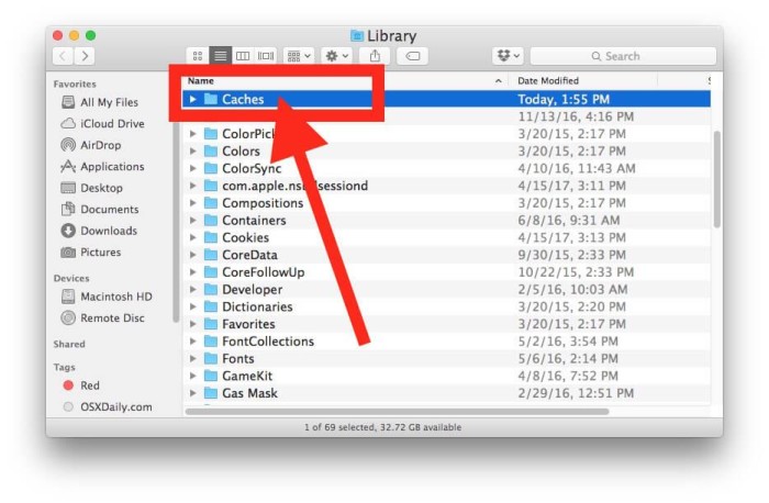 Cleaning System Cache And App Cache On Mac Manually
