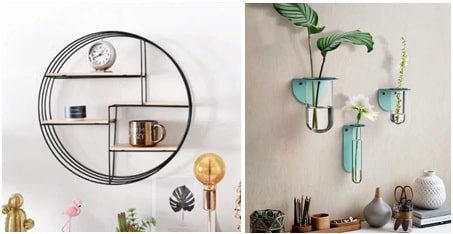 Use shelves and wall planters as decor