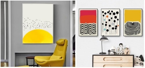 Use wall art as the dominant color in your room’s design