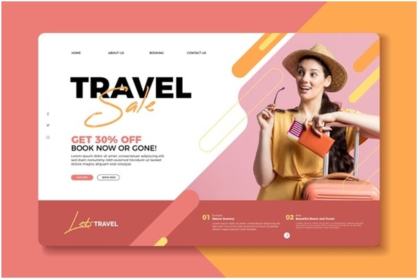 example of a straightforward and colorful landing page