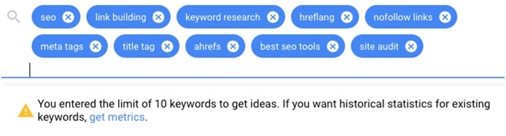 Google Keyword Planner Tool