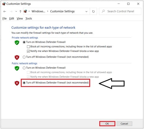 window firewall