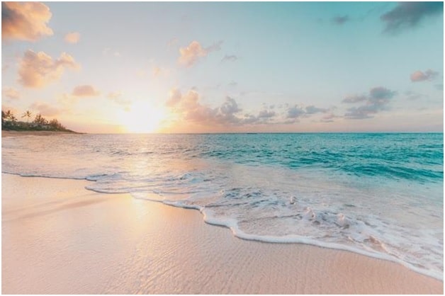 A beautiful beach in Israel at sunset