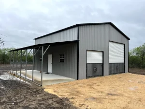 Lean-to steel buildings